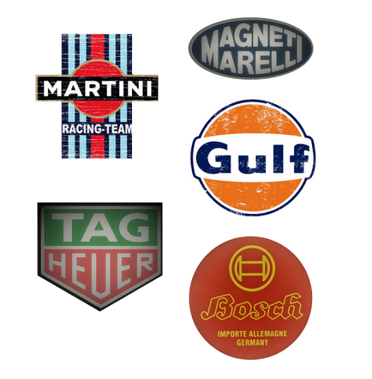 Martini Gulf Vintage Aufkleber Set