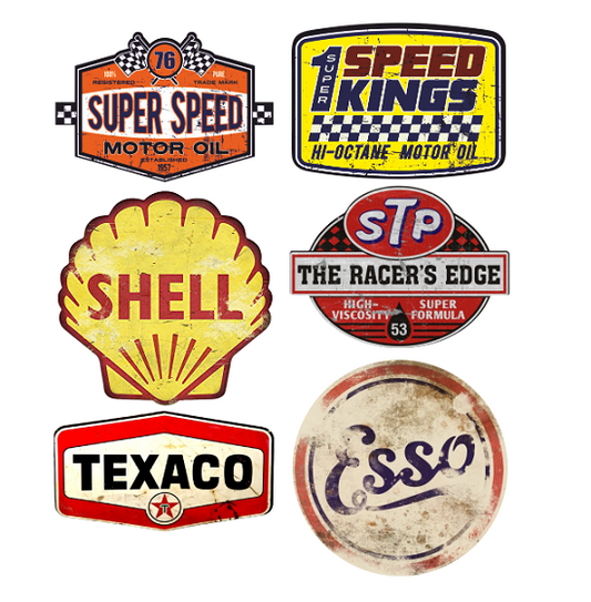Vintage Öl Aufkleber Set
