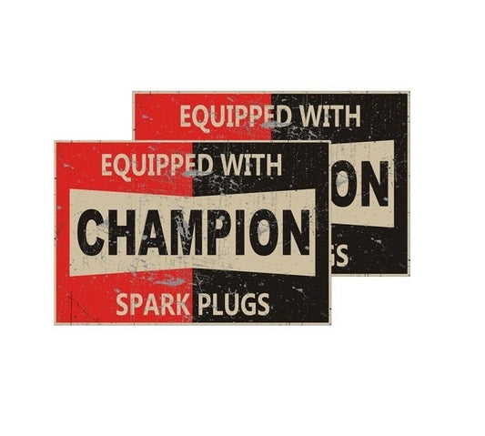 2x Champion Vintage Aufkleber
