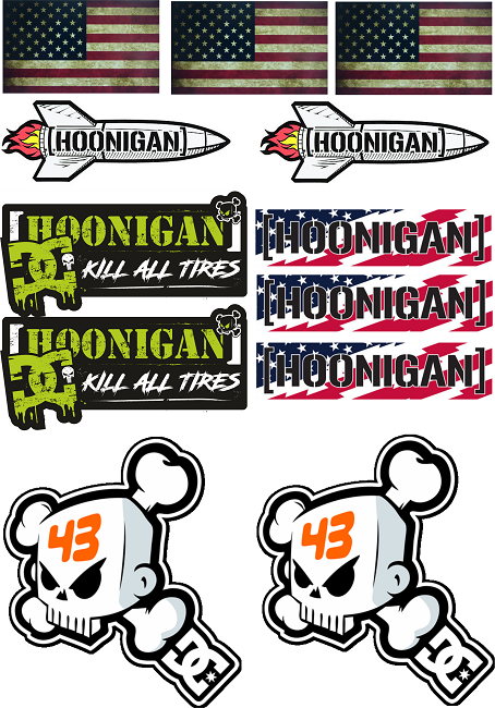 Hoonigan USA Sticker Bogen