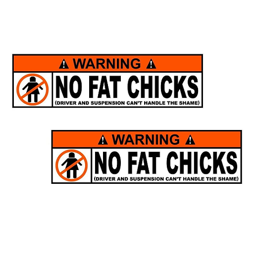 2x NO FAT CHICKS Aufkleber