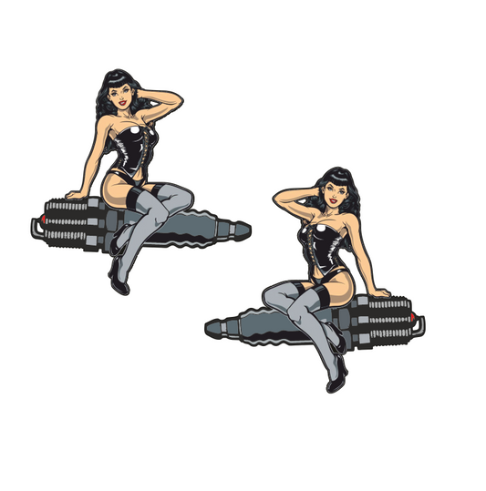 2x Pinup Girl Black Aufkleber