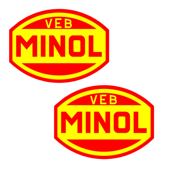 2x Minol Aufkleber