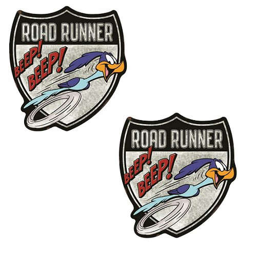 2x Road Runner Wappen Aufkleber