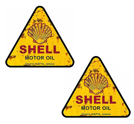 2x SHELL Vintage Aufkleber