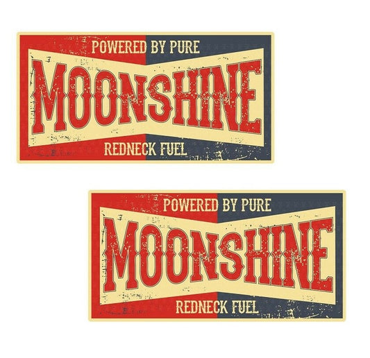 2x Moonshine Aufkleber