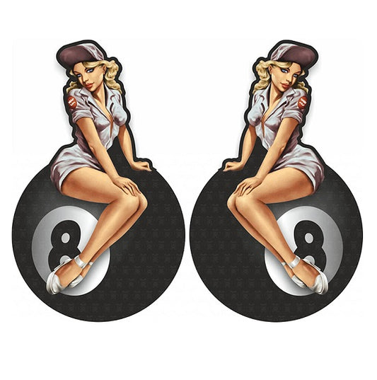 2x 8 Ball Girl Aufkleber