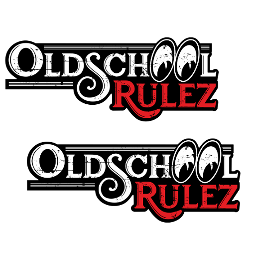 2x Oldschool Rulez Aufkleber