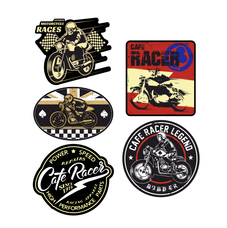 Cafe Racer Dark Aufkleber Set